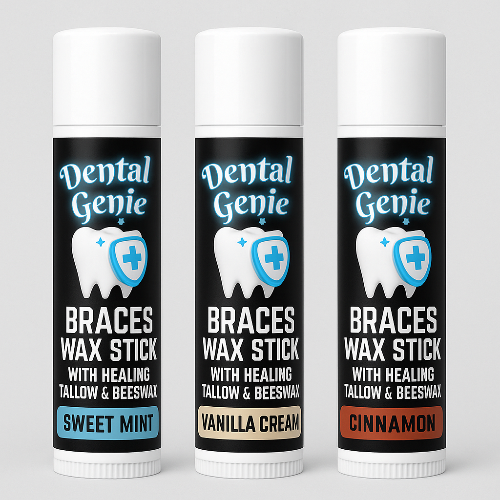 Dental Genie: 2 Pack-Braces Wax Stick- w/ Healing Tallow & Beeswax