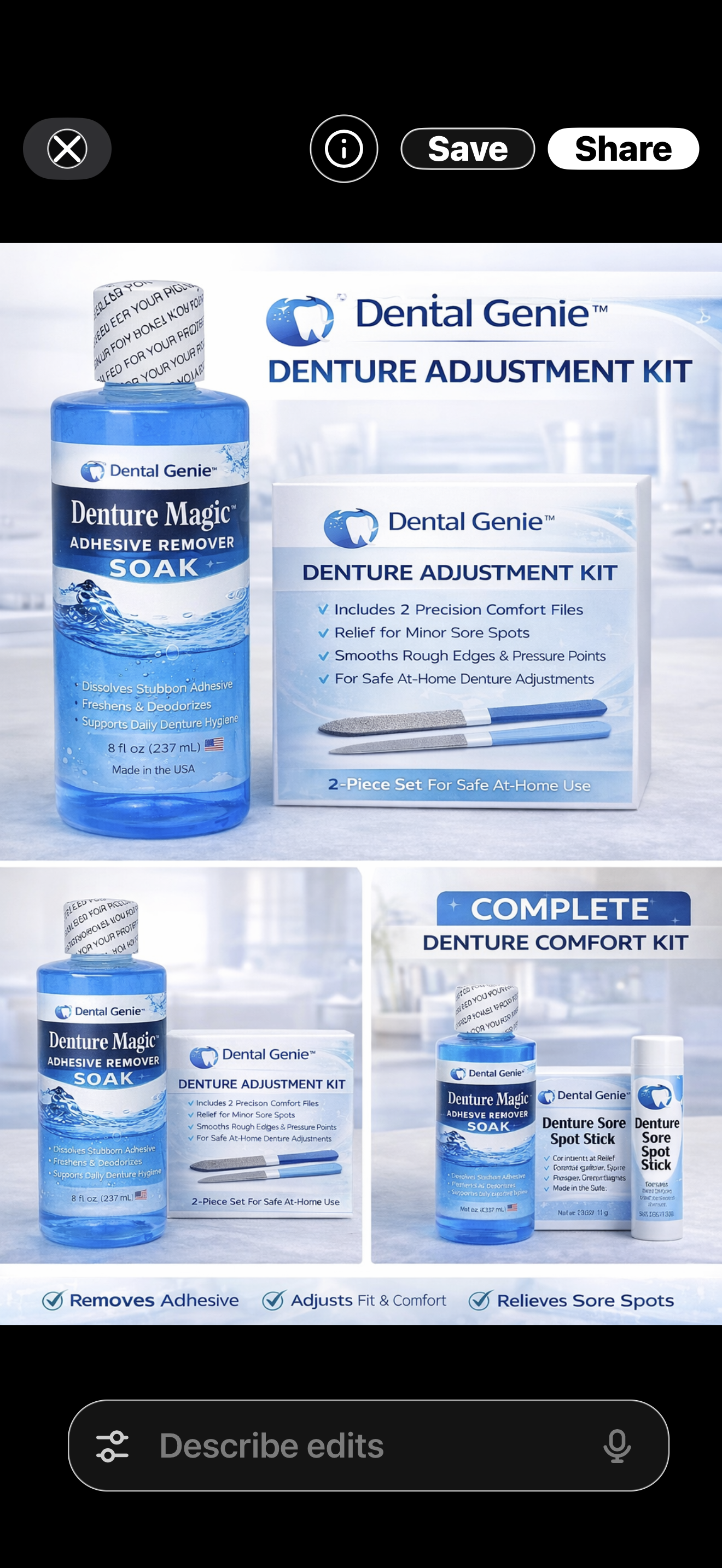 Denture HyGenie Denture Sore Soothing Balm Stick- w/ Healing Tallow 2 PACK